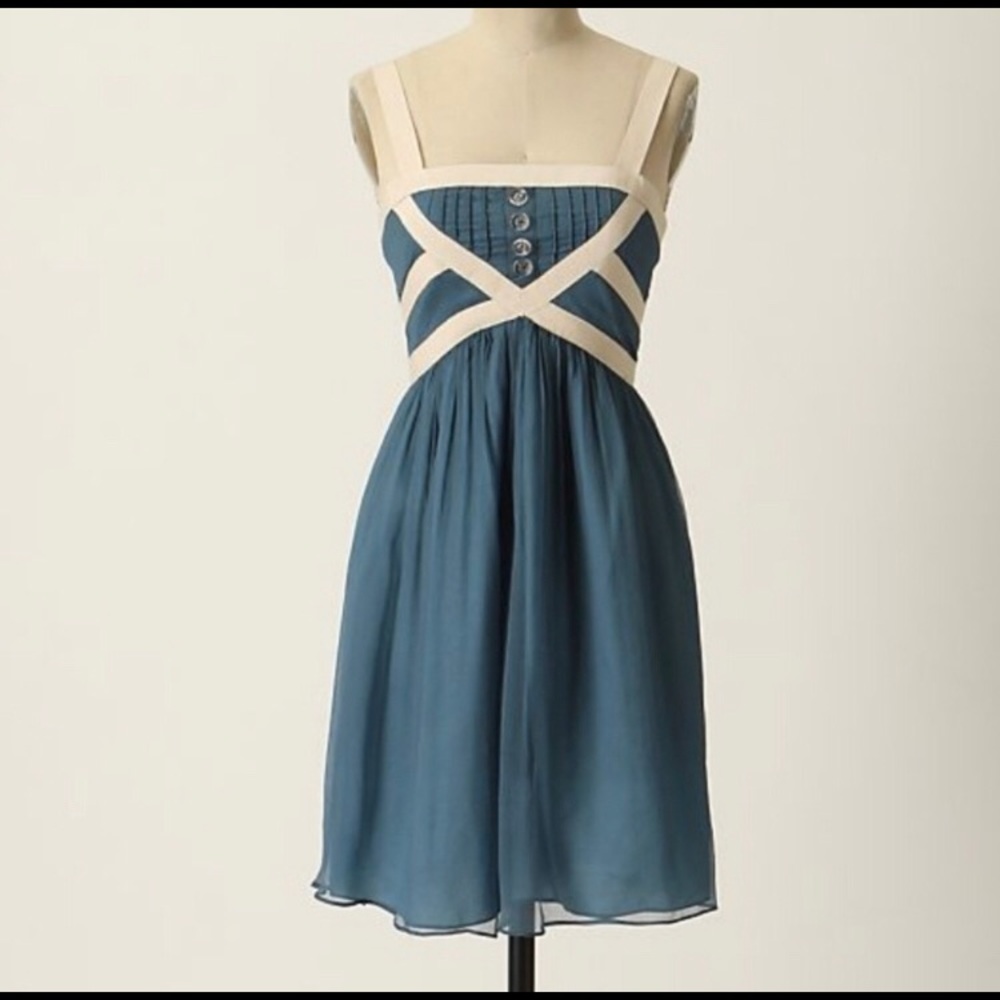 Anthropologie Butlapp Skyfall blue dress Size 2